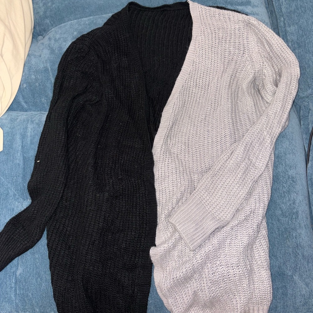 Two-Tone Black and Gray Women's Sweater